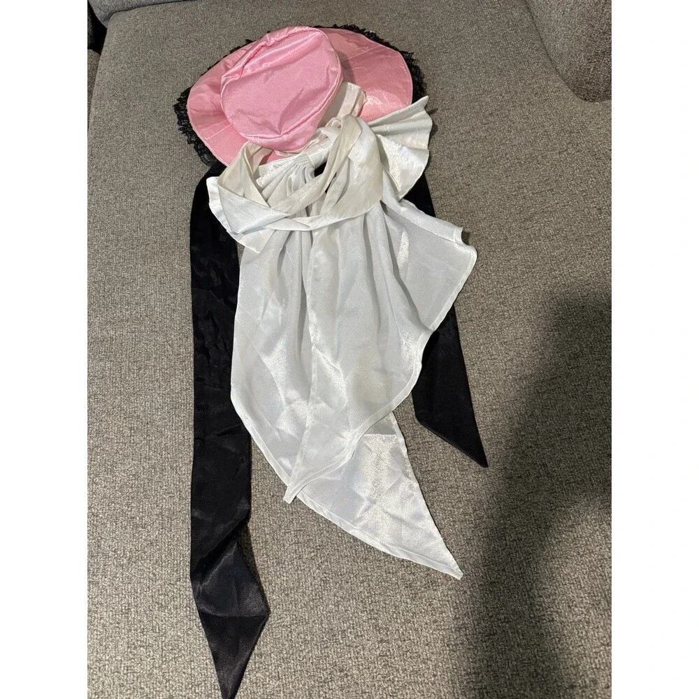 Victorian Maid Costume with Accessories Sz L 15” Across Halloween Dress Up